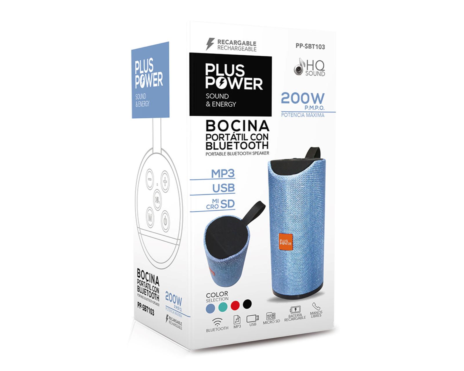 Foto 2 | Bocina Bt Plus Power Portátil Cilindro color Azul