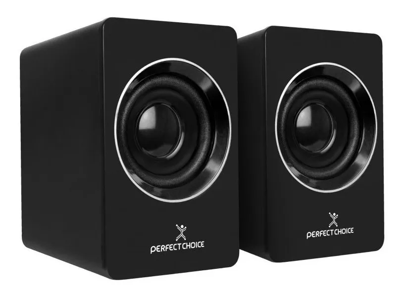 Bocina para PC Perfect Choice PC-112914 color Negro USB 2.0 Audio 3.5 Mm