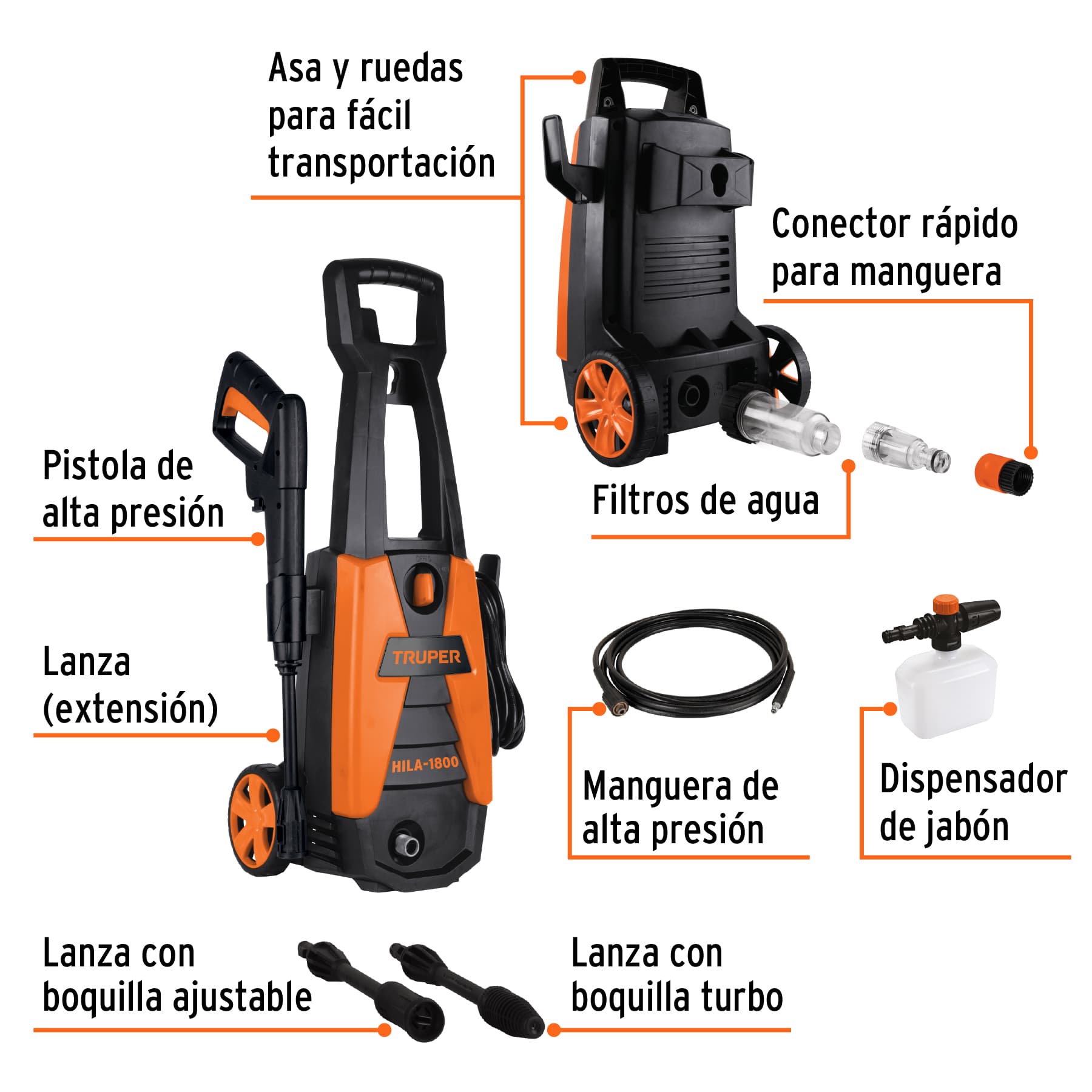 Foto 4 pulgar | Hidrolavadora 1800 Psi 1500w 2hp 12amp Truper 101594