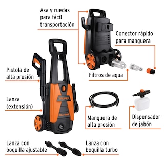 Foto 3 | Hidrolavadora 1800 Psi 1500w 2hp 12amp Truper 101594