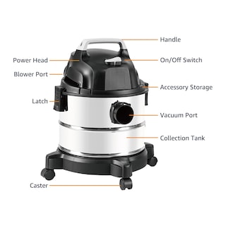 Foto 5 | Aspirador Húmedo Y Seco Amazon Basics 15 L 3 HP Acero Inoxidable - Venta Internacional