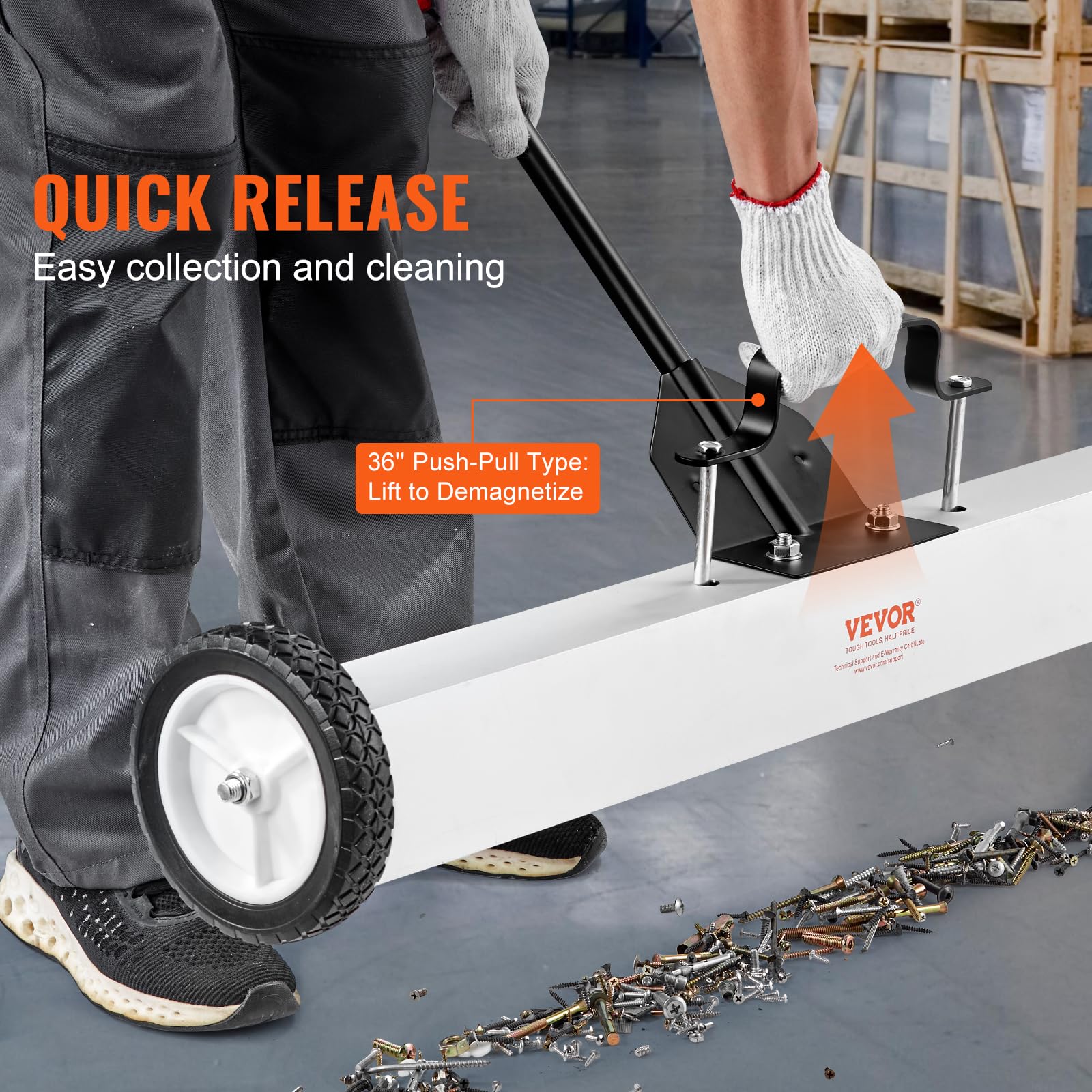 Foto 4 | Barredora Magnética Vevor De 36 Pulgadas Con Ruedas De 25 Kg De Capacidad - Venta Internacional.