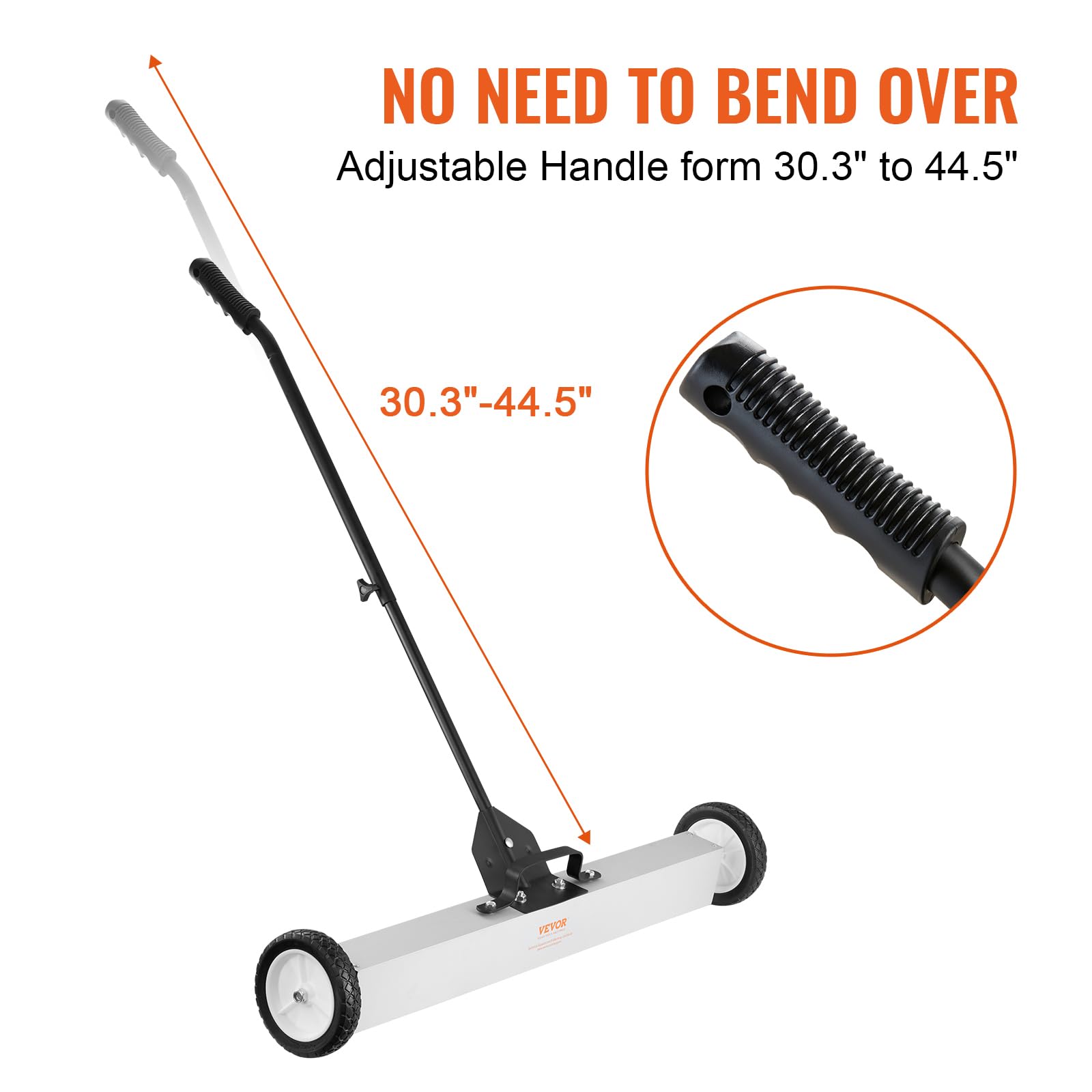 Foto 5 | Barredora Magnética Rodante Vevor De 25 Kg Con Ruedas Y Mango De 90 Cm - Venta Internacional.