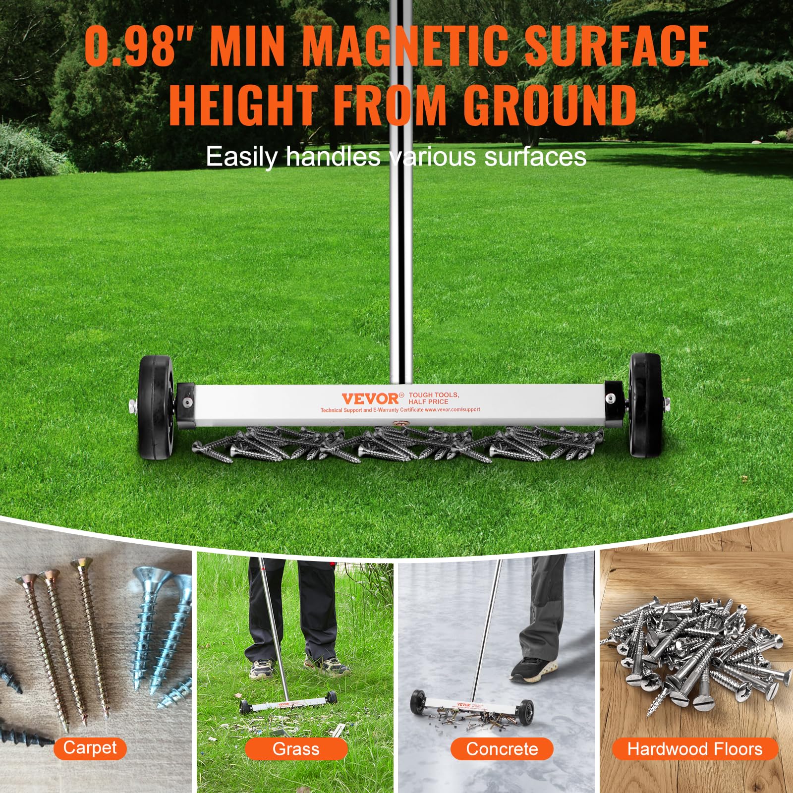 Foto 6 | Barredora Magnética Vevor Mini De 15 Pulgadas Con Capacidad De 3,6 Kg - Venta Internacional.
