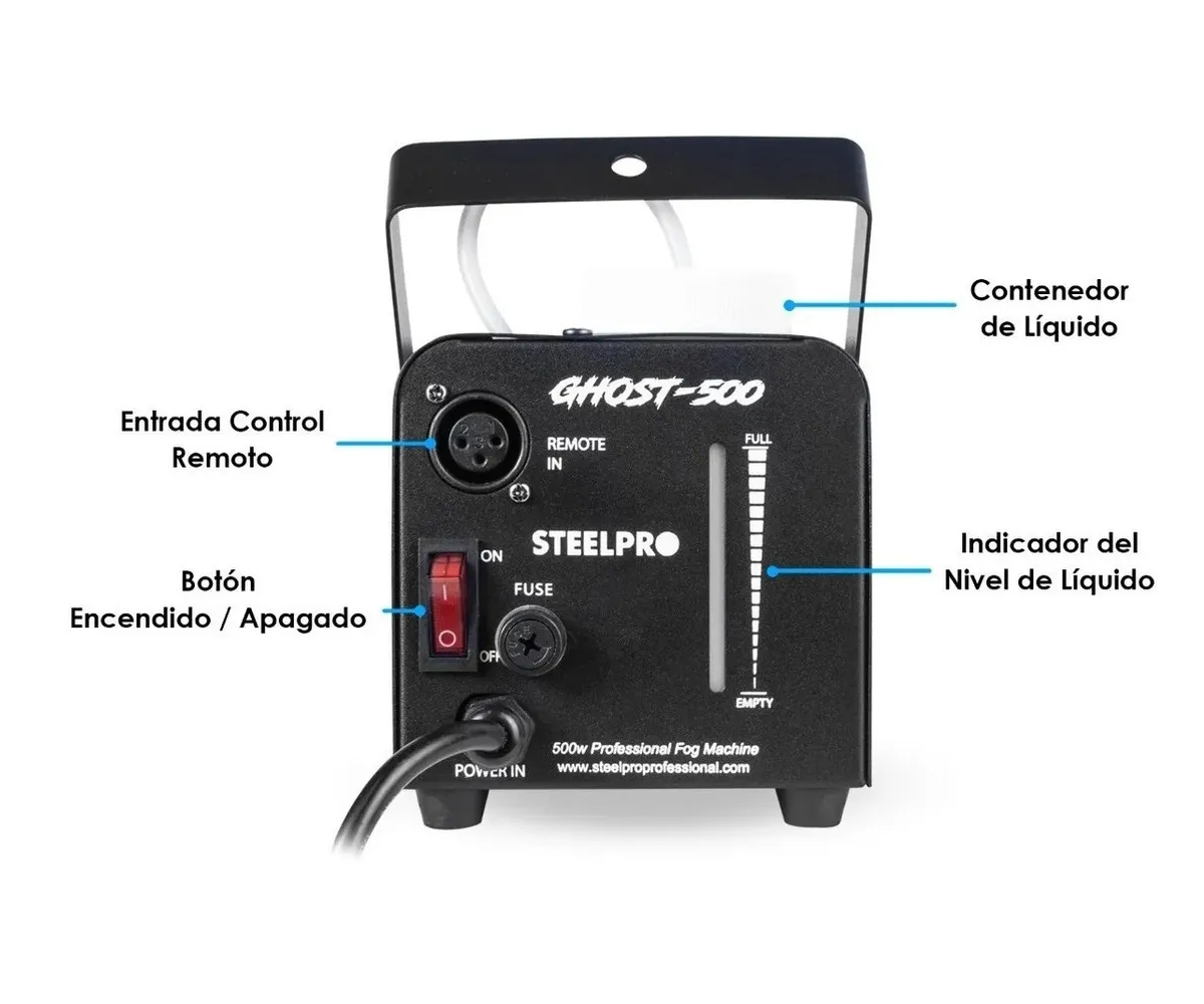 Foto 3 pulgar | Máquina de Humo Sanitizante Steelpro Ghost-500 color Negro con Efecto Niebla