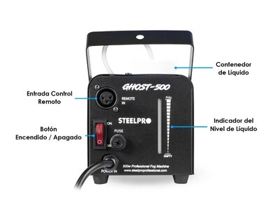 Foto 2 | Máquina de Humo Sanitizante Steelpro Ghost-500 color Negro con Efecto Niebla