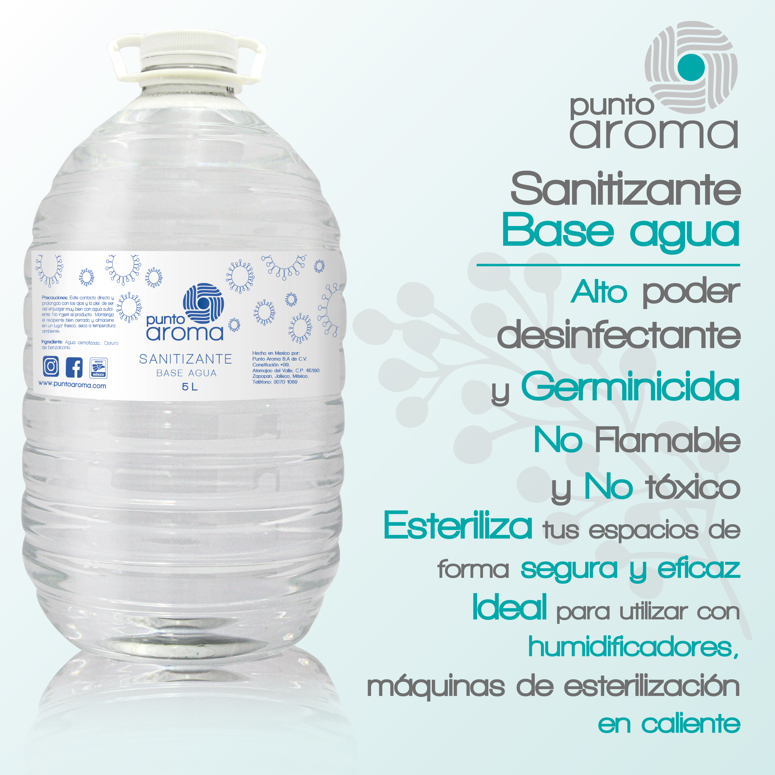 Foto 2 | Desinfectante Líquido Base Agua para Pulverizar Punto Aroma Contenido 5l