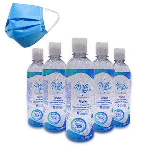 Foto 1 | Gel Antibacterial 500 Ml Caja 24 Piezas + 100 Cubre Bocas