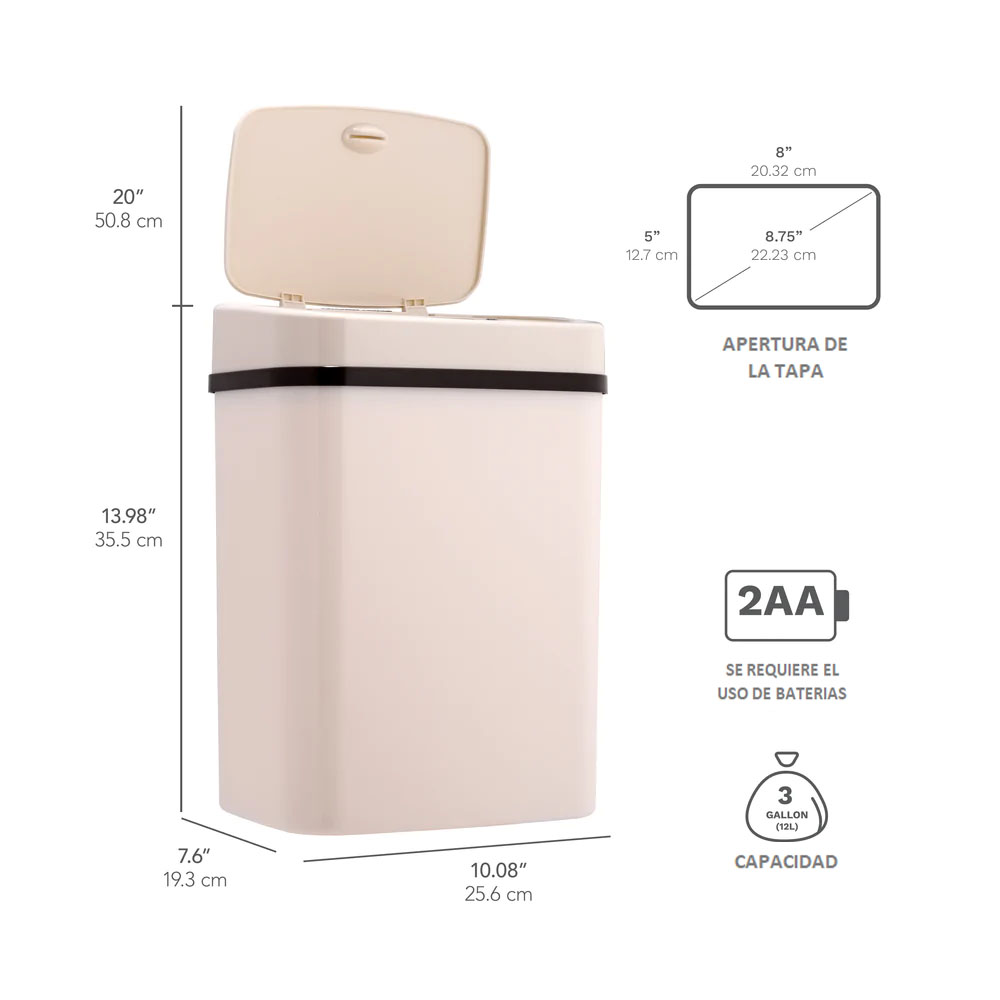 Foto 4 pulgar | Bote de Basura con Sensor Kyuden Home Dzt-12-5wh