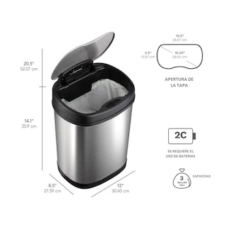 Foto 2 | Botes De Basura Kyuden Home Con Sensor De Apertura Automática 12 Litros