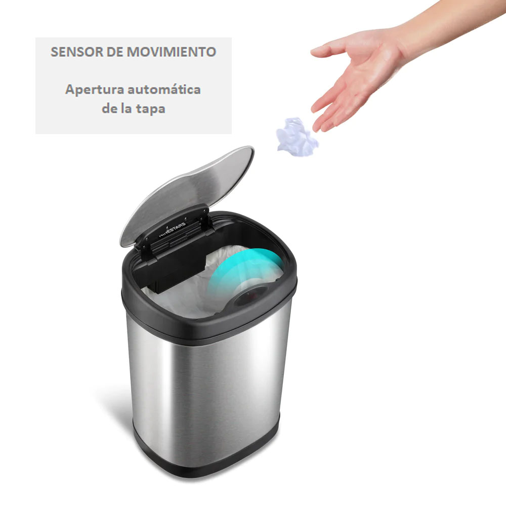 Foto 4 pulgar | Botes De Basura Kyuden Home Con Sensor De Apertura Automática 12 Litros