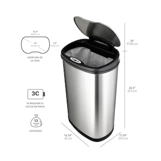 Foto 2 | Botes De Basura Kyuden Home Con Sensor De Apertura Automática 50 Litros