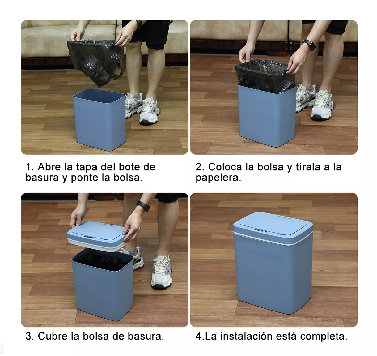Foto 5 pulgar | Bote de Basura con Sensor de Movimiento Inteligente Belug color Blanco 14l