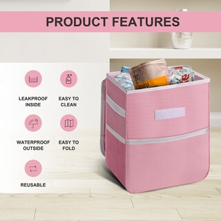 Foto 3 | Bote De Basura Para Coche Simple Deluxe, A Prueba De Fugas, 7,6 L, Con Tapa, Rosa - Venta Internacional.