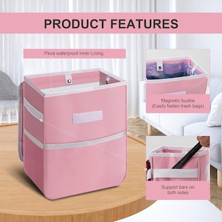 Foto 5 | Bote De Basura Para Coche Simple Deluxe, A Prueba De Fugas, 7,6 L, Con Tapa, Rosa - Venta Internacional.