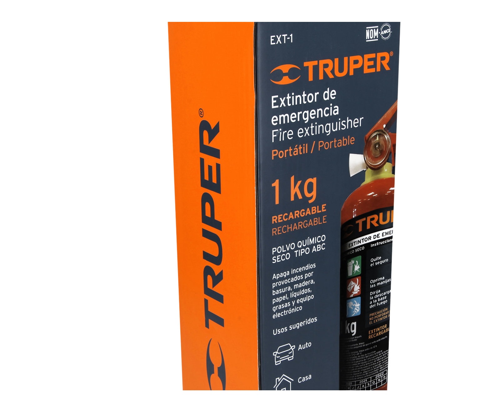 Foto 2 | Extintor de Emergencia 1 kg Truper Ext-1000 Recargable Portátil color Rojo