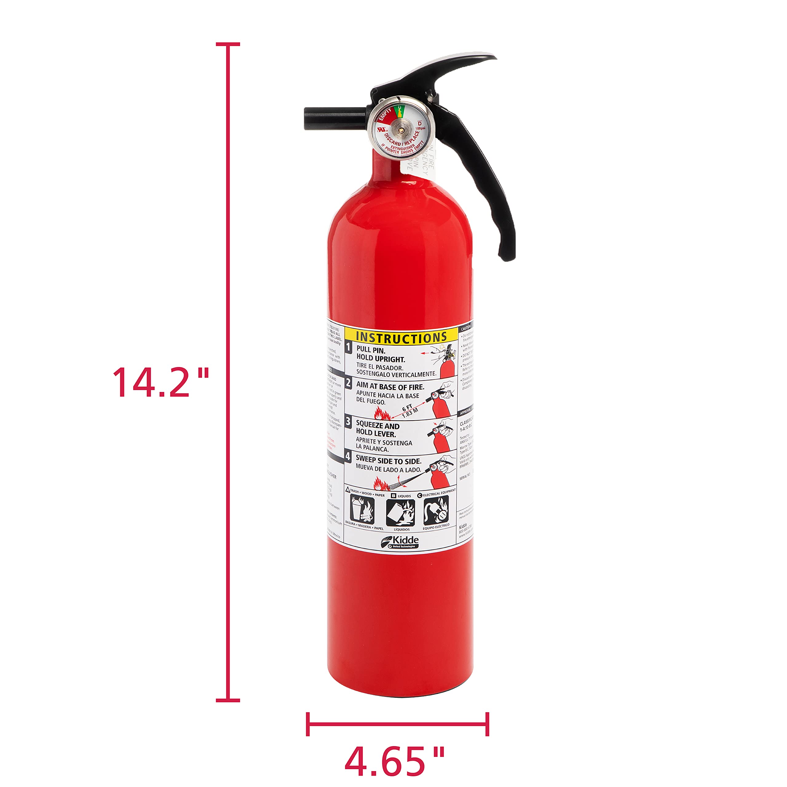 Foto 7 | Extintor Kidde 1-a:10-b:c Dry Chemical Red, Paquete De 2 - Venta Internacional.