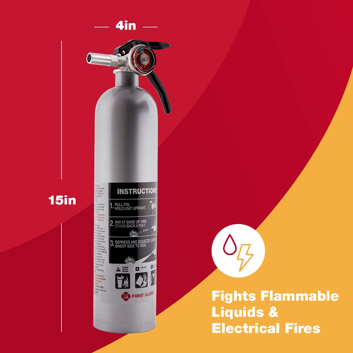 Foto 5 | Extintor First Alert Dhome1 Recargable 1a: 10b: C - Venta Internacional.