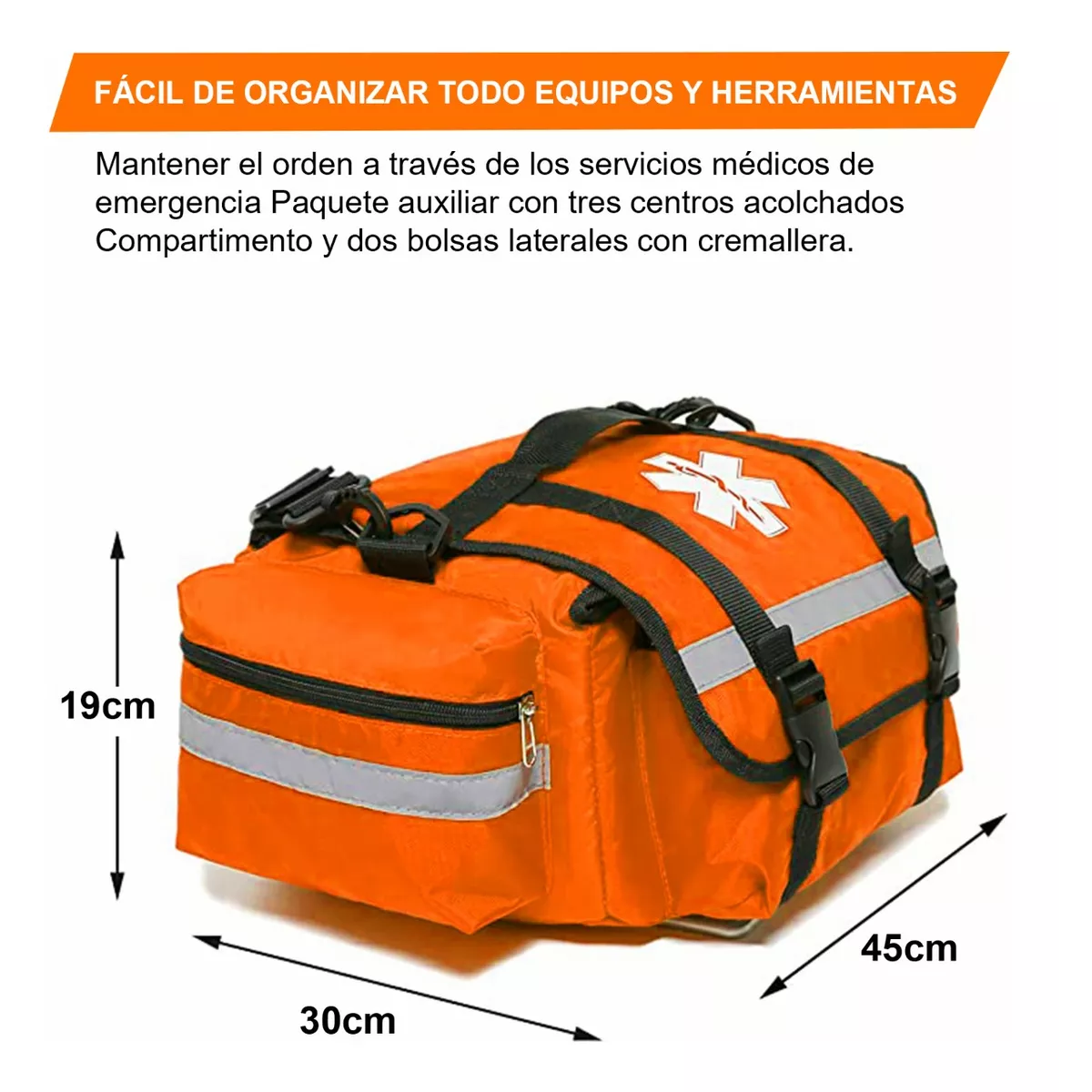 Foto 3 pulgar | Botiquín Mochila Primeros Auxilios Eo Safe Imports Esi-8089 Portátil Paramédico Naranja