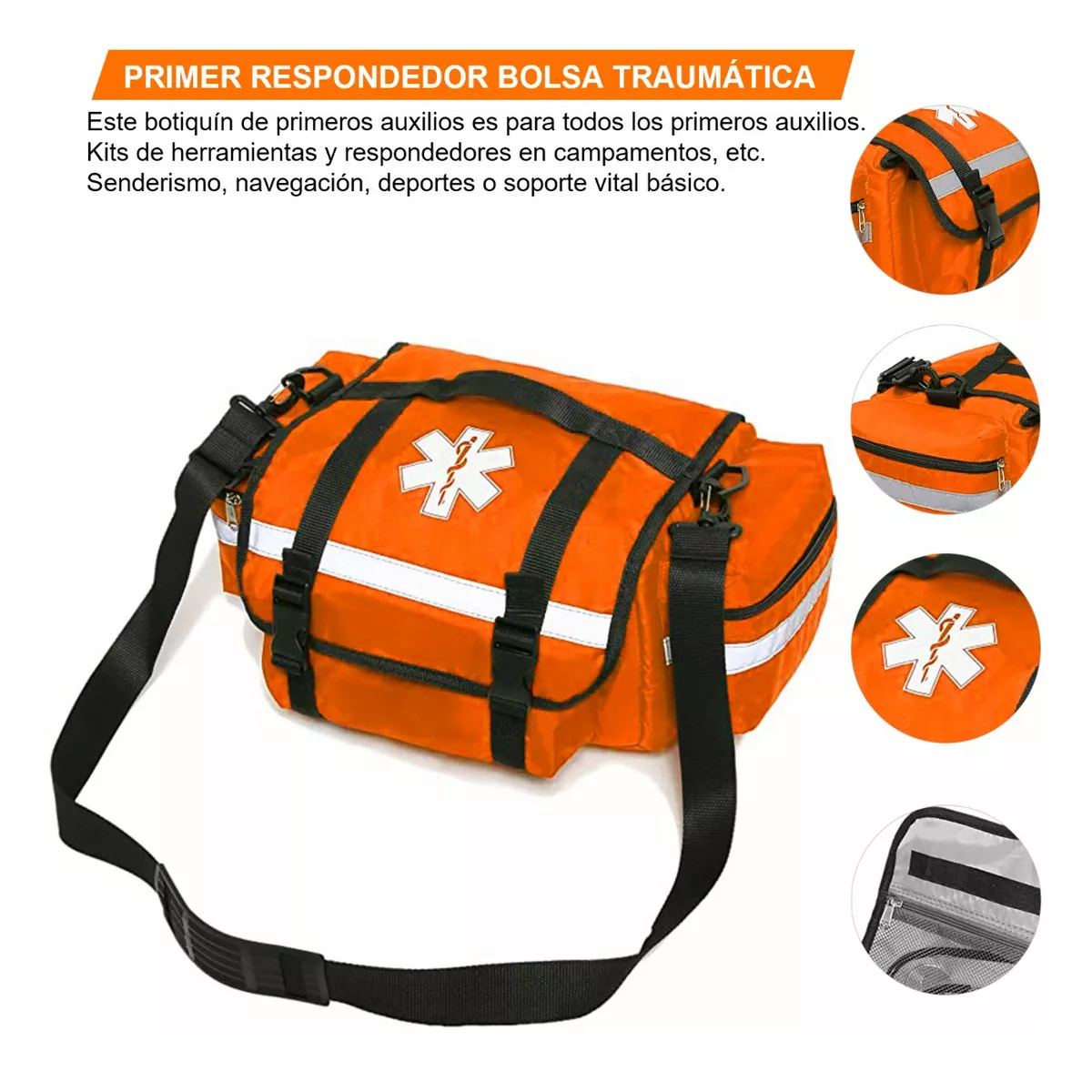 Foto 4 pulgar | Botiquín Mochila Primeros Auxilios Eo Safe Imports Esi-8089 Portátil Paramédico Naranja