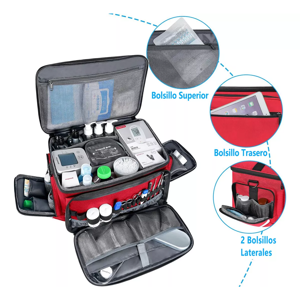 Foto 3 | Botiquín De Primeros Auxilios Multi-compartimentos Eo Safe Imports Esi-15645 Rojo