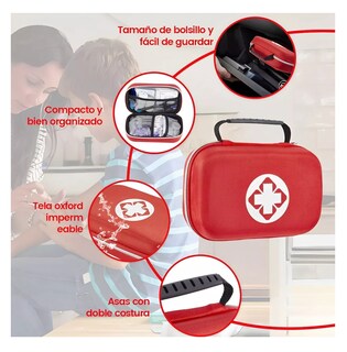 Foto 5 | Botiquín de Primeros Auxilios Lab.G Rojo Impermeable Portátil con 430 Productos de Tratamiento