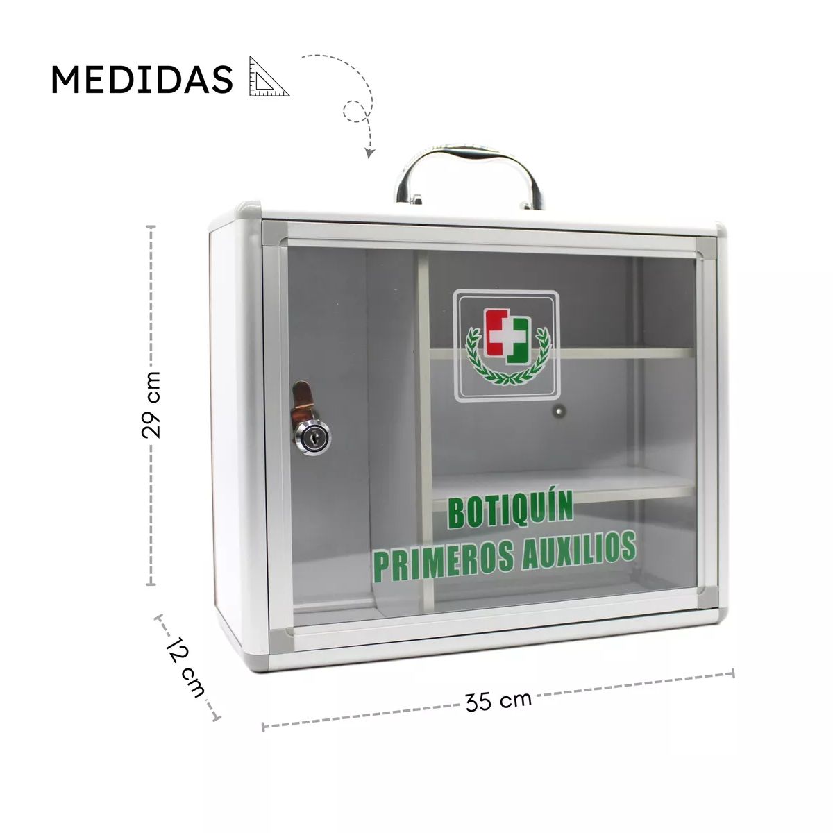 Foto 2 | Botiquin Caja Plastico Primeros Auxilios Grande con Llave Eo Safe Imports Blanco
