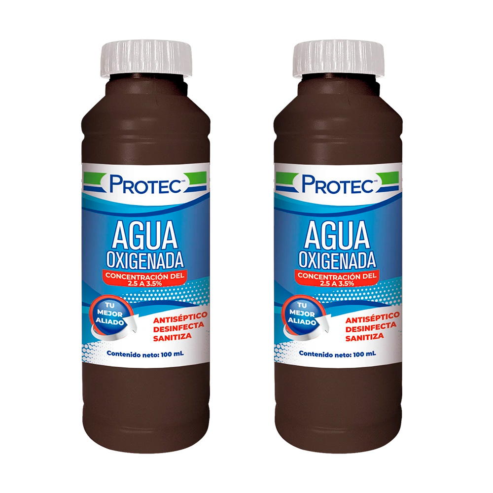 Agua Oxigenada Protec Pack con 2 Botellas de 100 ml C/U