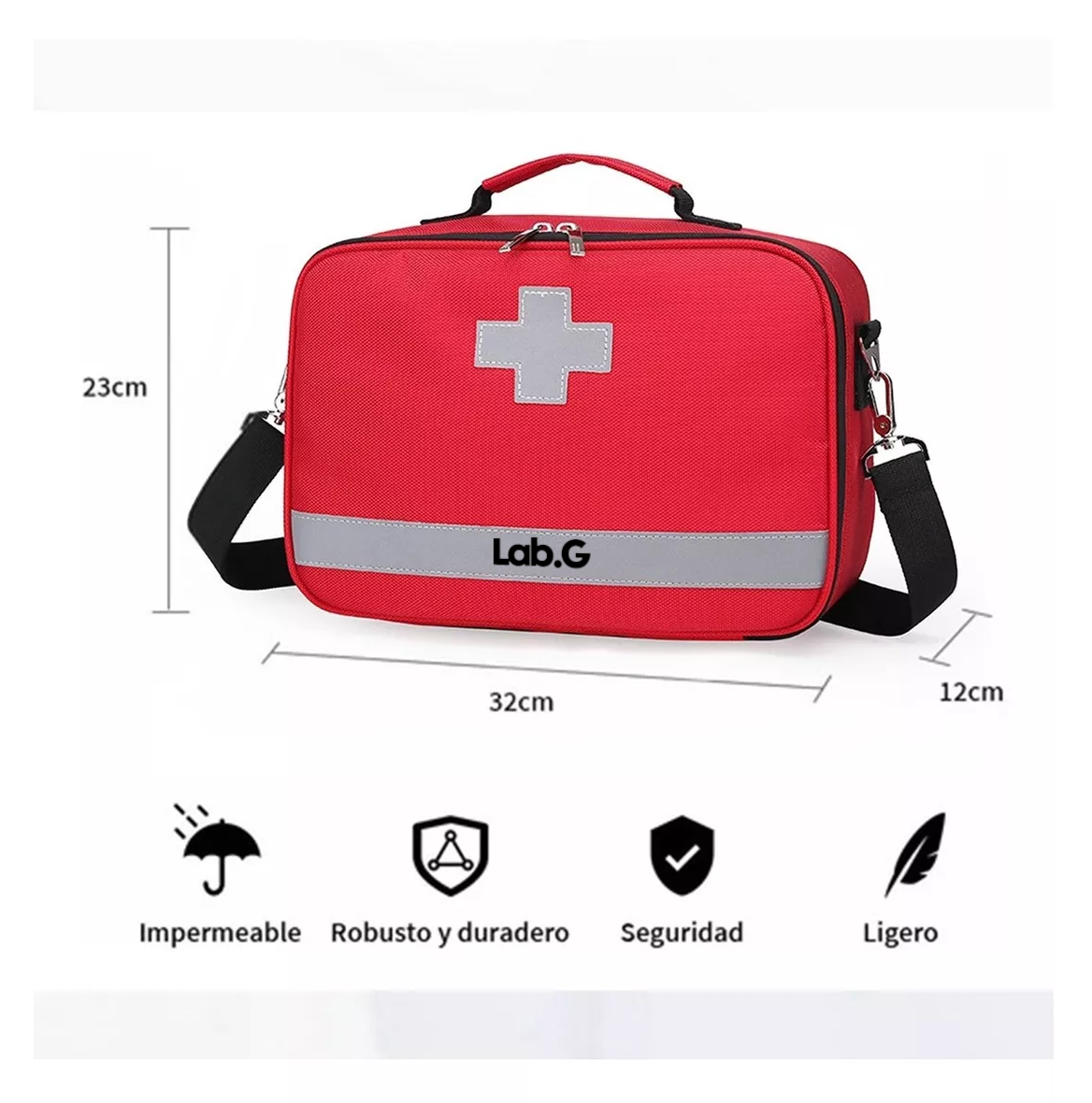 Foto 3 pulgar | Kit De Mochila De Emergencia Médica Lab.g Multifuncional Impermeable, Rojo