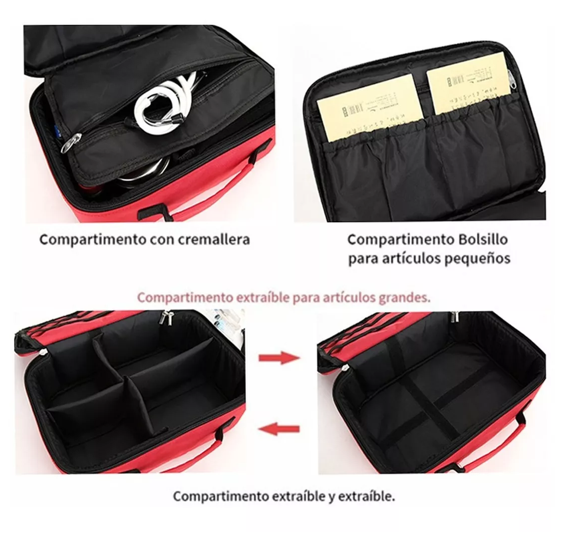 Foto 6 pulgar | Kit De Mochila De Emergencia Médica Multifuncional Impermeable, Belug  Rojo