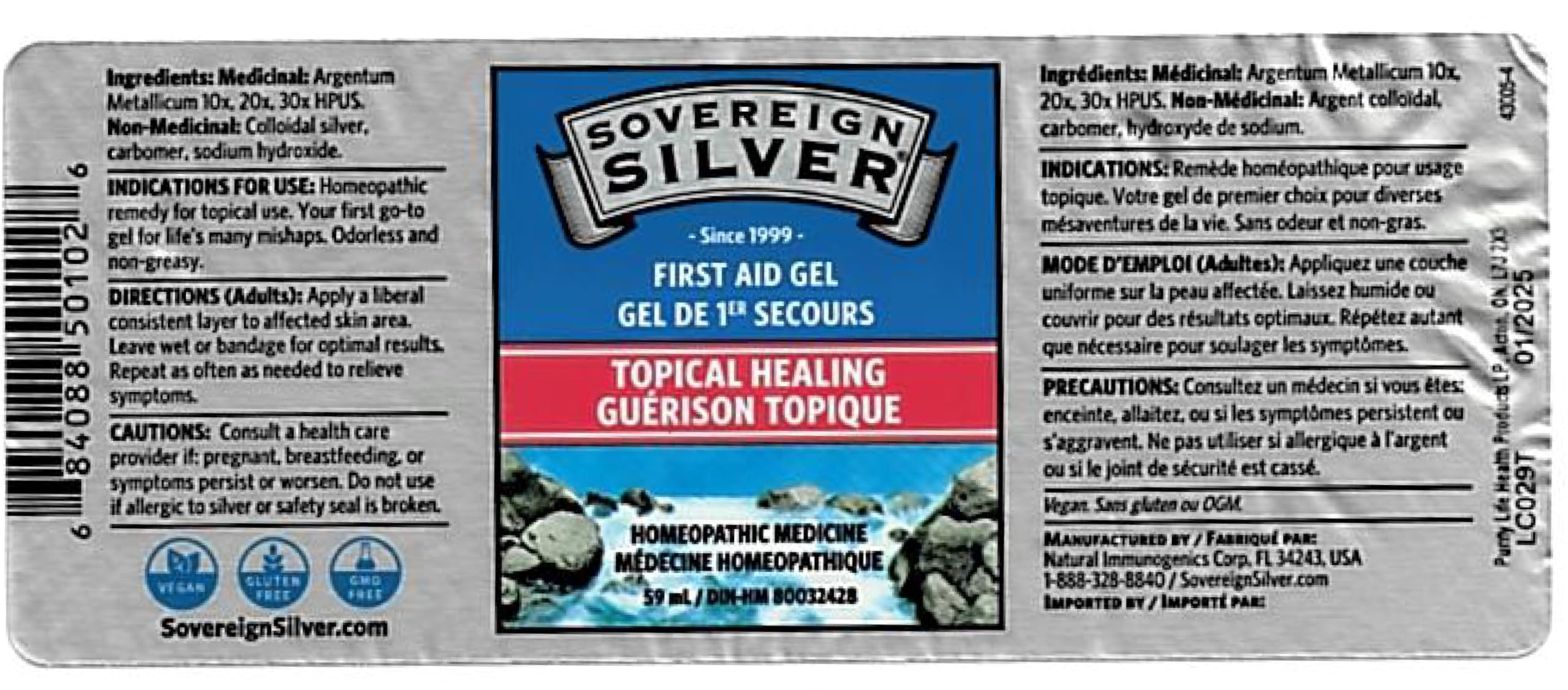 Foto 3 pulgar | Gel de Primeros Auxilios Sovereign Silver Homeopatic 59 ml - Venta Internacional