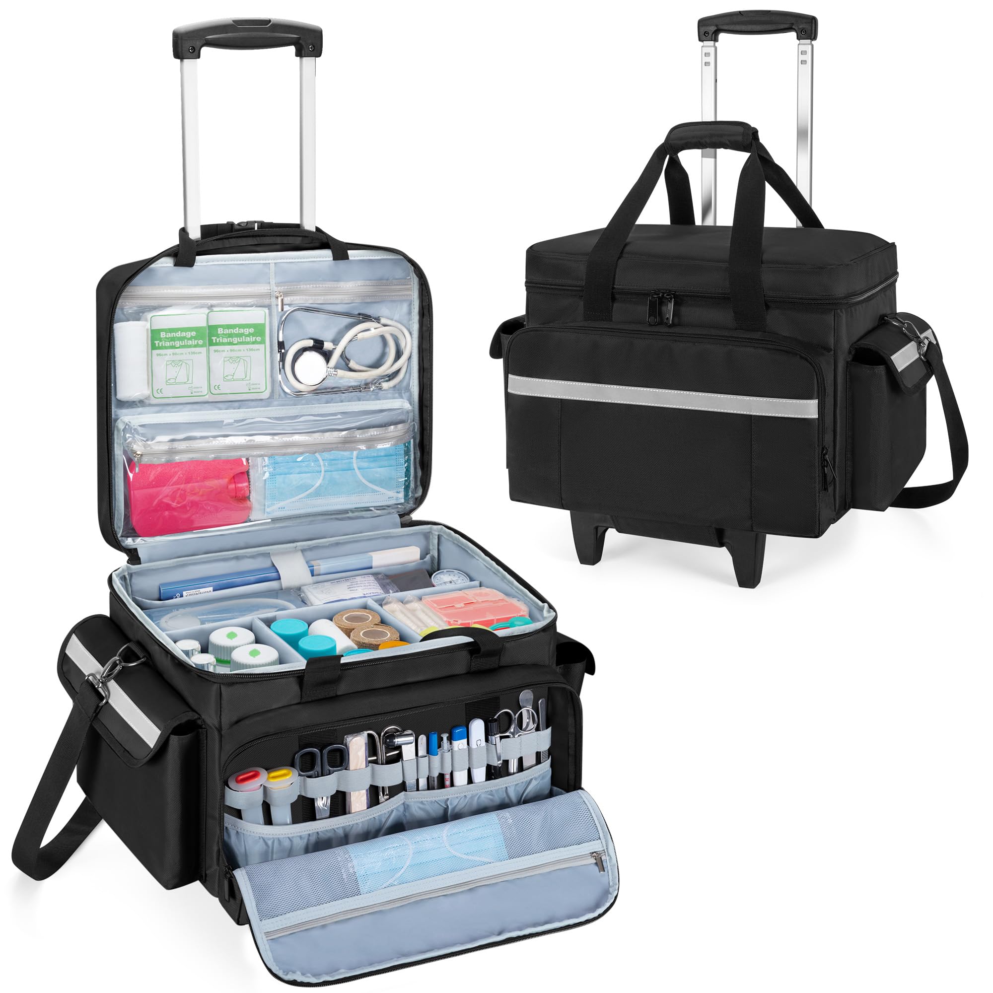 Foto 2 pulgar | Bolsa Médica Trunab Con Ruedas Con Carrito Desmontable  Color Negro - Venta Internacional.
