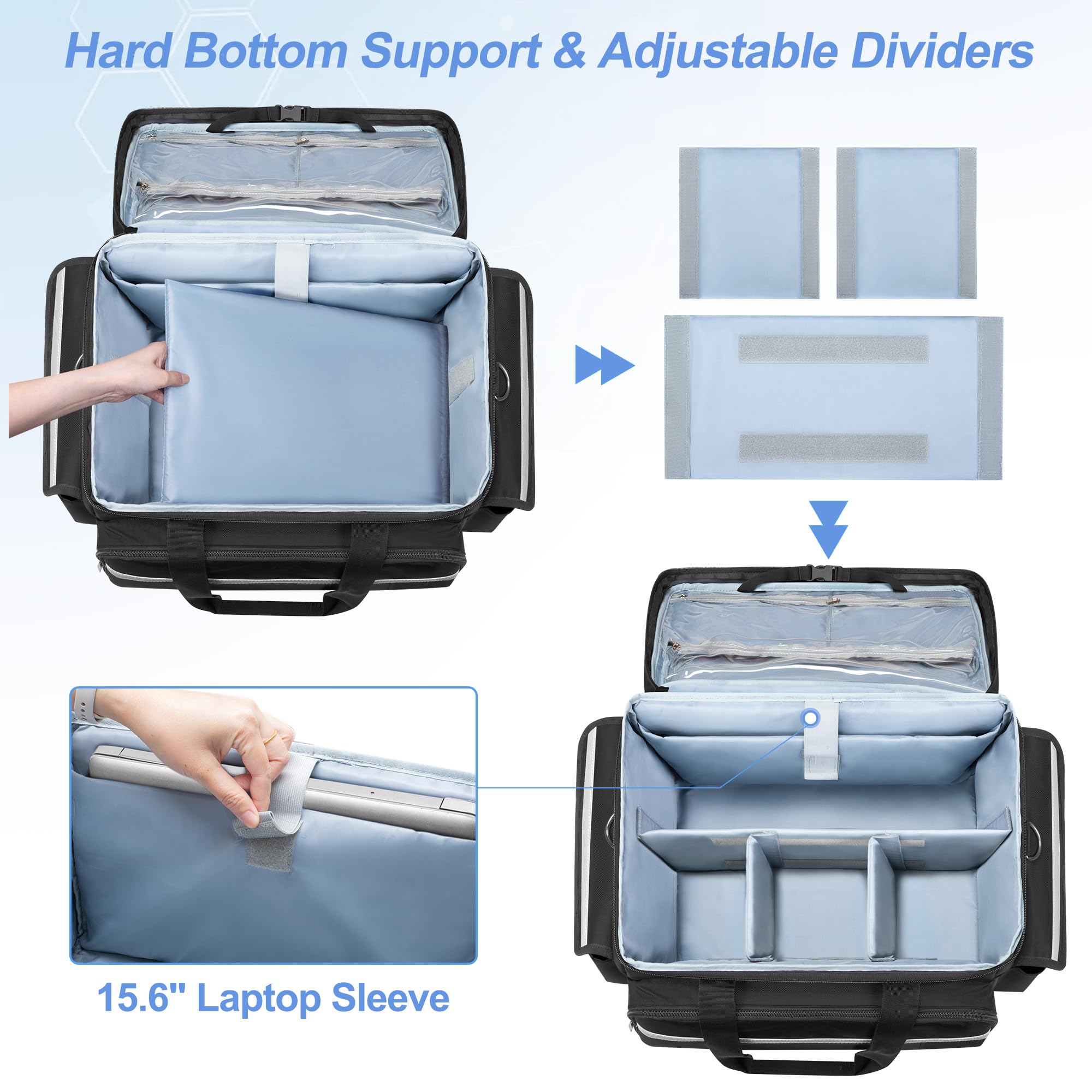 Foto 4 pulgar | Bolsa Médica Trunab Con Ruedas Con Carrito Desmontable  Color Negro - Venta Internacional.