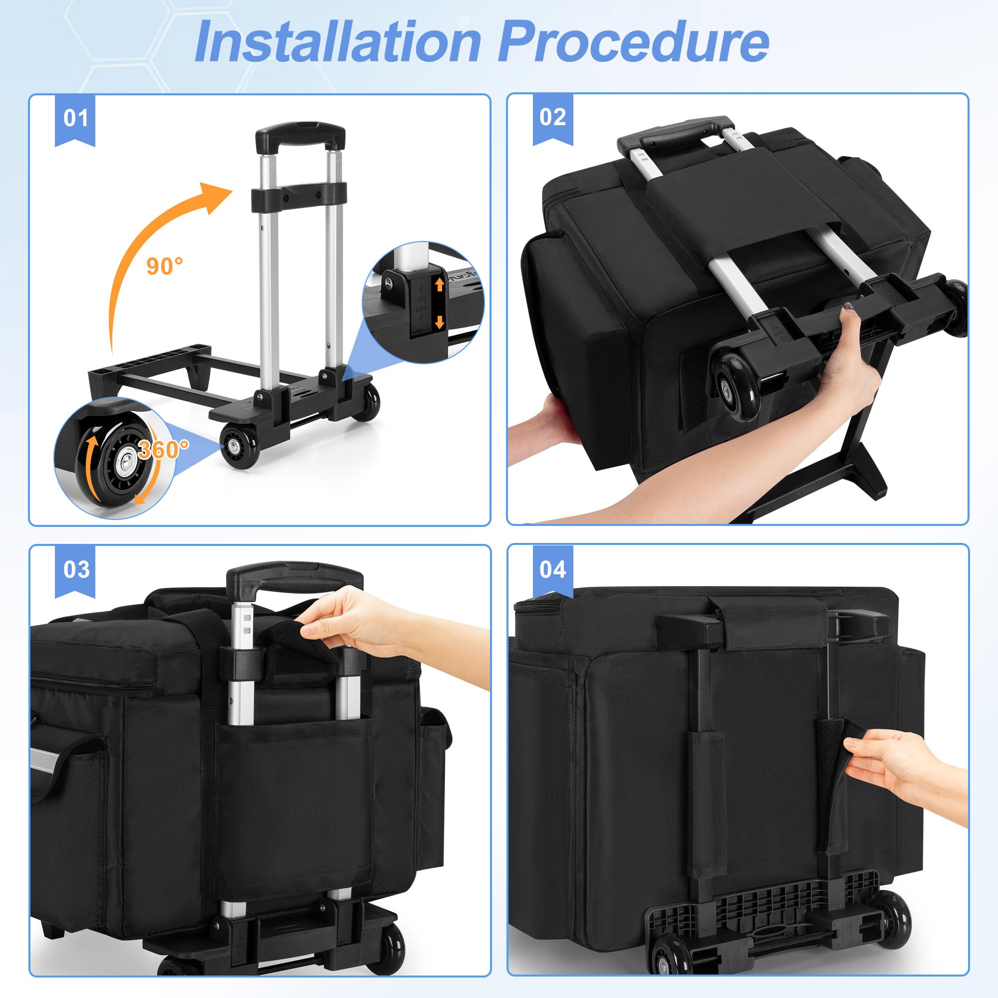 Foto 5 pulgar | Bolsa Médica Trunab Con Ruedas Con Carrito Desmontable  Color Negro - Venta Internacional.