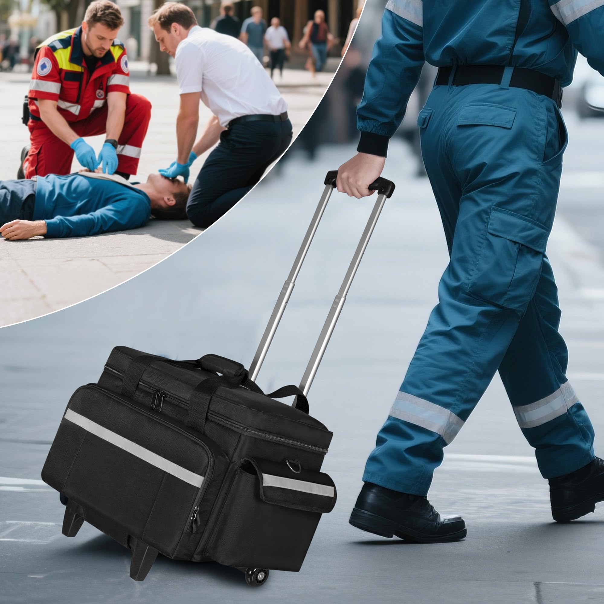 Foto 7 pulgar | Bolsa Médica Trunab Con Ruedas Con Carrito Desmontable  Color Negro - Venta Internacional.