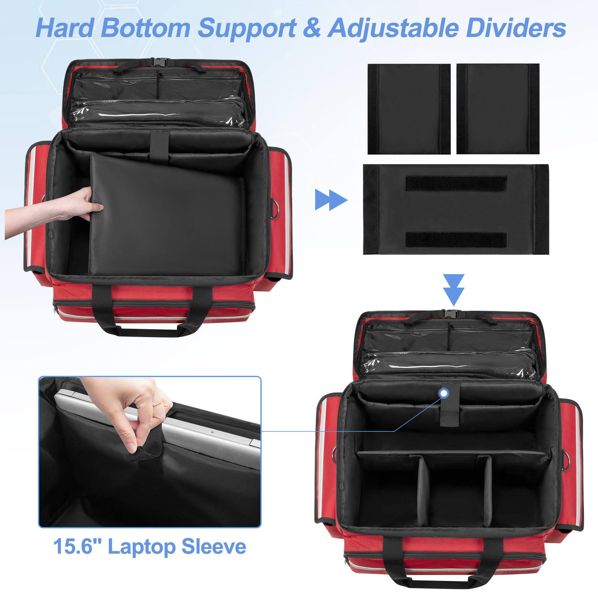 Foto 4 pulgar | Bolsa Médica Trunab Con Ruedas Con Carrito Desmontable  Color Rojo - Venta Internacional.