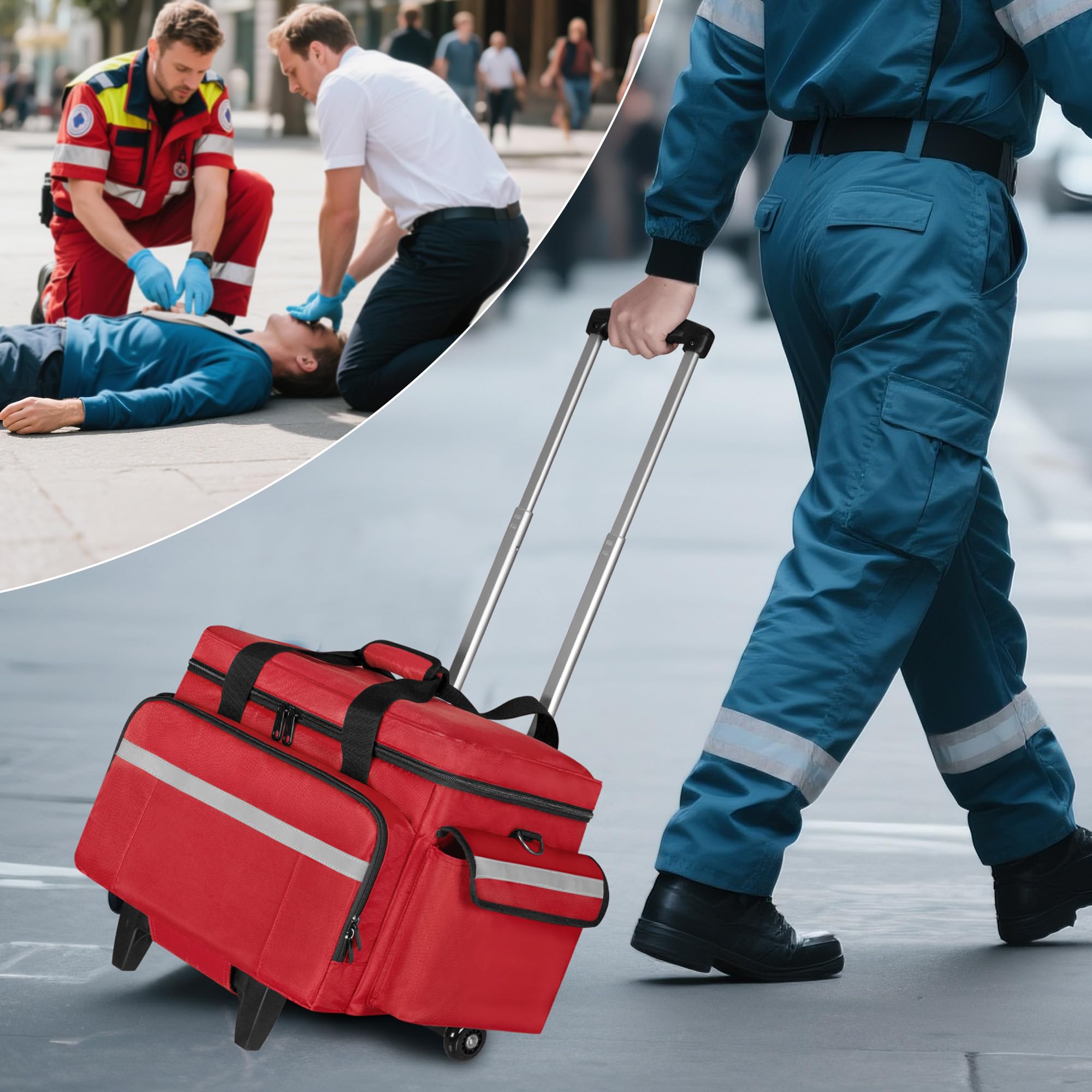 Foto 7 pulgar | Bolsa Médica Trunab Con Ruedas Con Carrito Desmontable  Color Rojo - Venta Internacional.