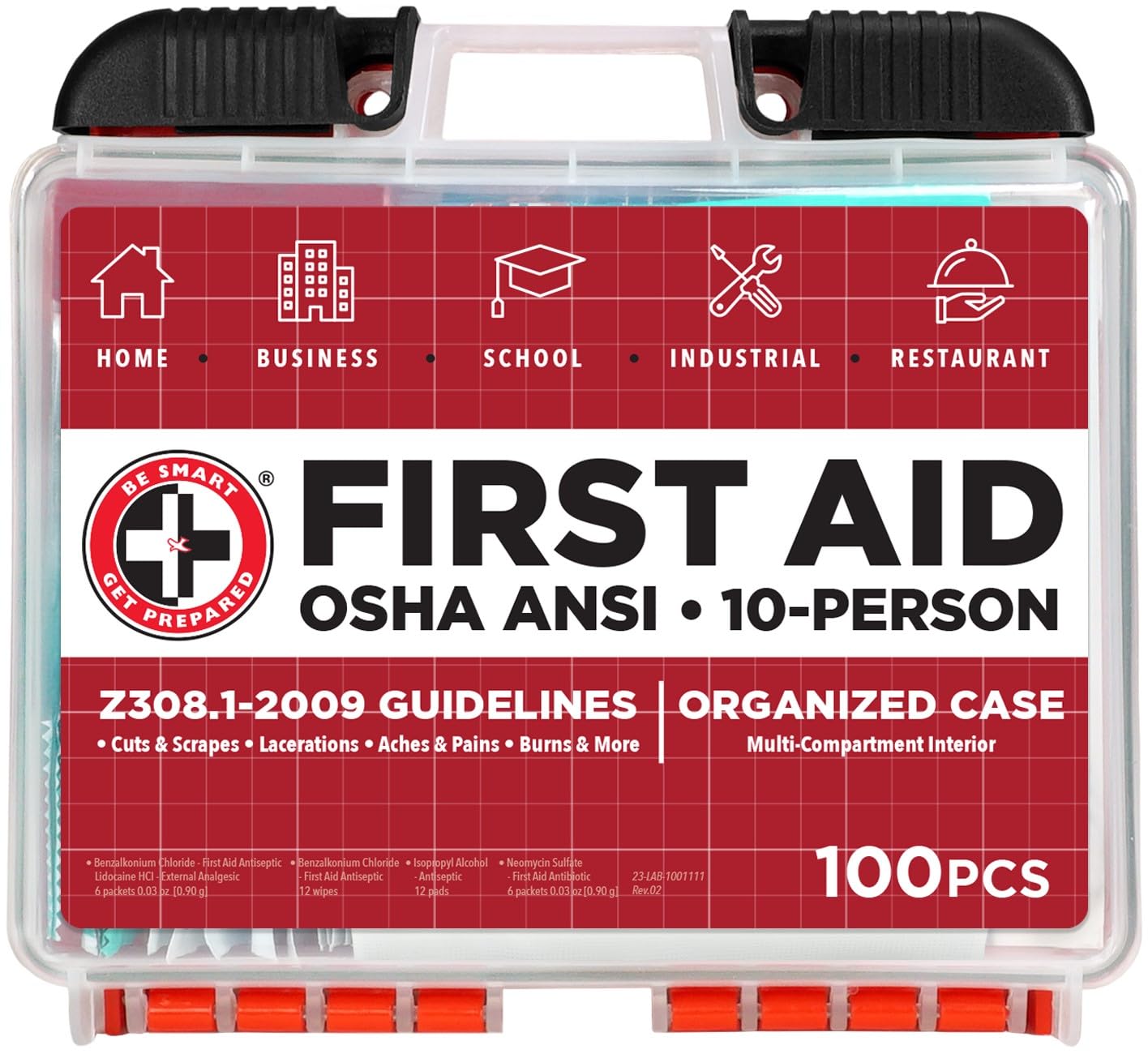 Botiquín De Primeros Auxilios Be Smart Get Prepárate Para 10 Personas  100 Piezas - Venta Internacional. $859