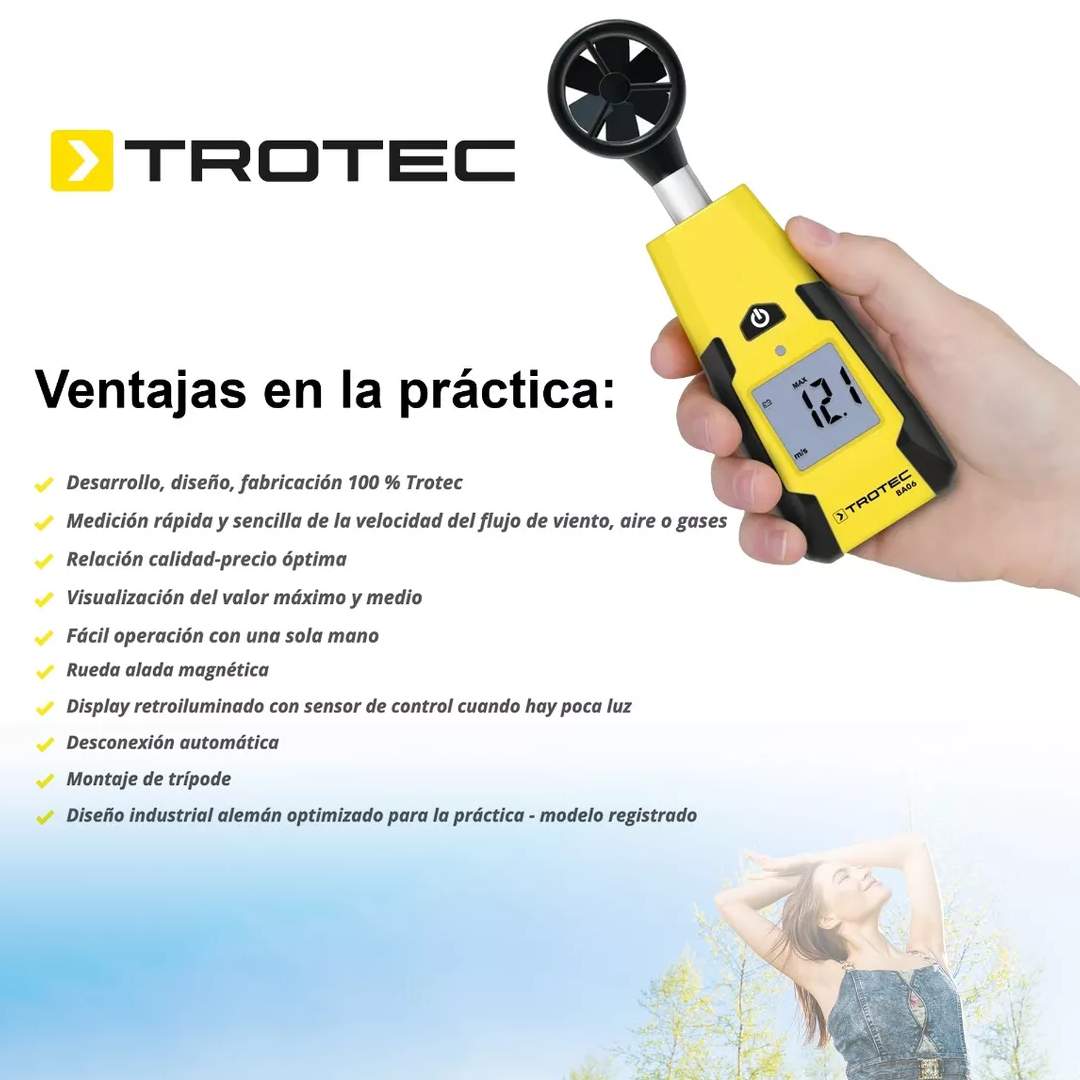 Foto 3 pulgar | Anemómetro Mini de Rueda Alada para Medición de Velocidad del Flujo de Viento Aire O Gases Ba06 Trotec