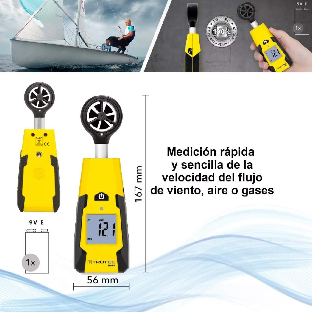 Foto 5 | Anemómetro Mini de Rueda Alada para Medición de Velocidad del Flujo de Viento Aire O Gases Ba06 Trotec