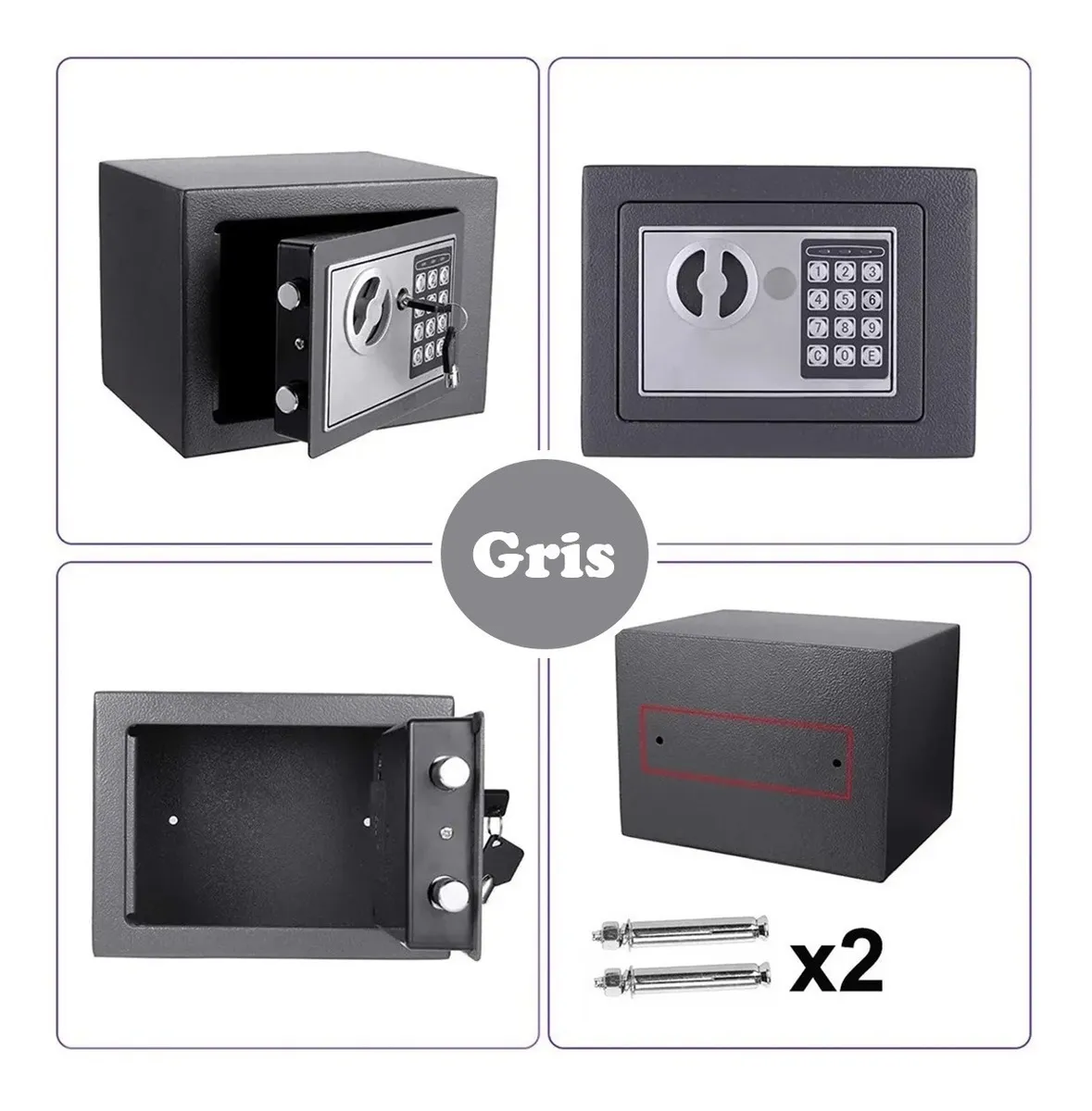 Foto 3 pulgar | Caja Fuerte de Seguridad Digital con Apertura Electrónica Malubero color Gris