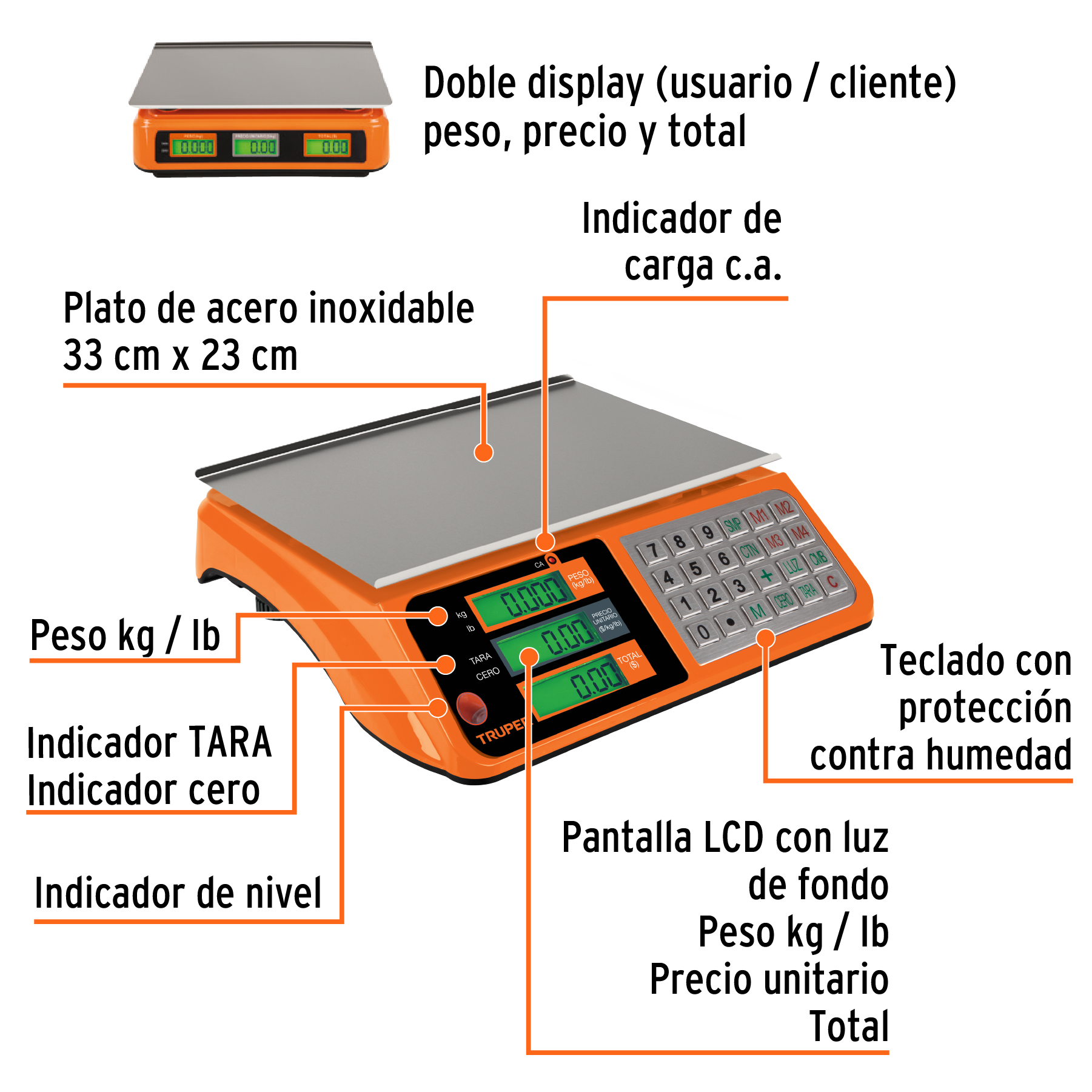 Foto 2 | Báscula Electrónica Multifunciones Truper Multicolor