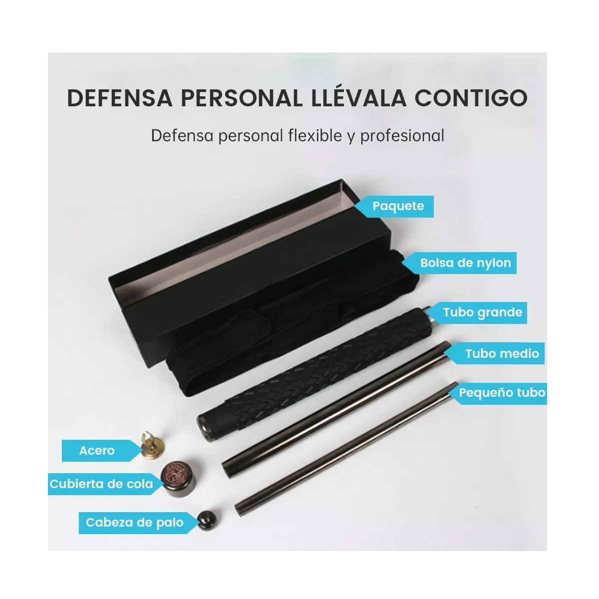 Foto 4 pulgar | Bastón de Seguridad Eo Safe Imports Esi4012 color Negro
