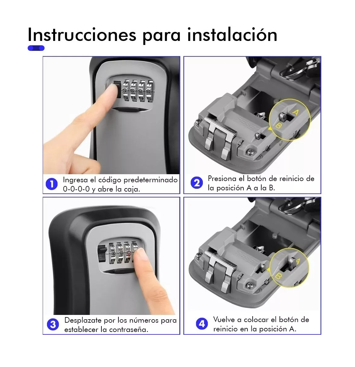 Foto 5 pulgar | Caja Fuerte de Almacenamiento de Llaves Montada en Pared color Negro y Plata
