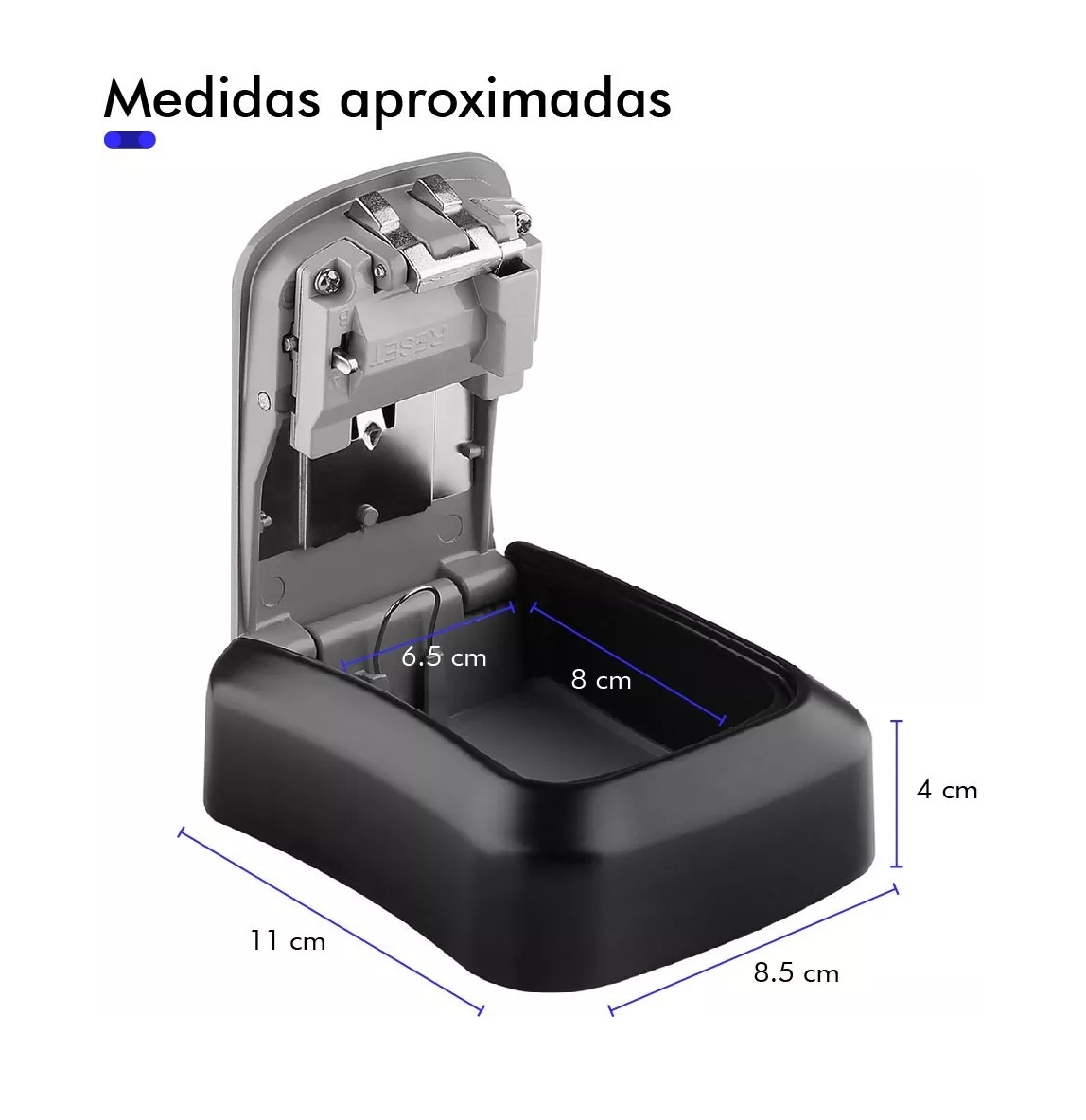 Foto 6 pulgar | Caja Fuerte de Almacenamiento de Llaves Montada en Pared color Negro y Plata