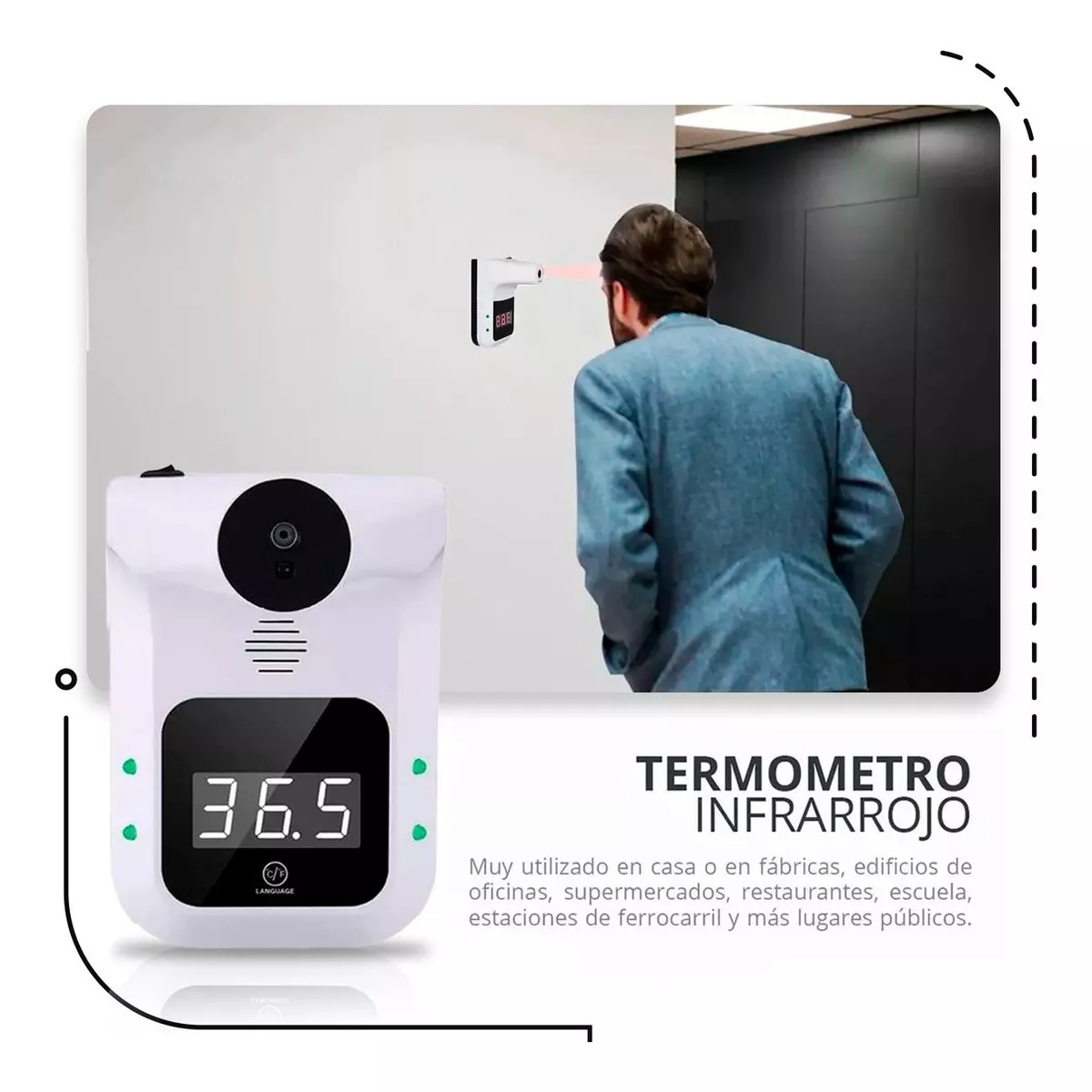 Foto 2 | Termómetro Infrarrojo Digital KIMHI K9 con Alarma y Voz