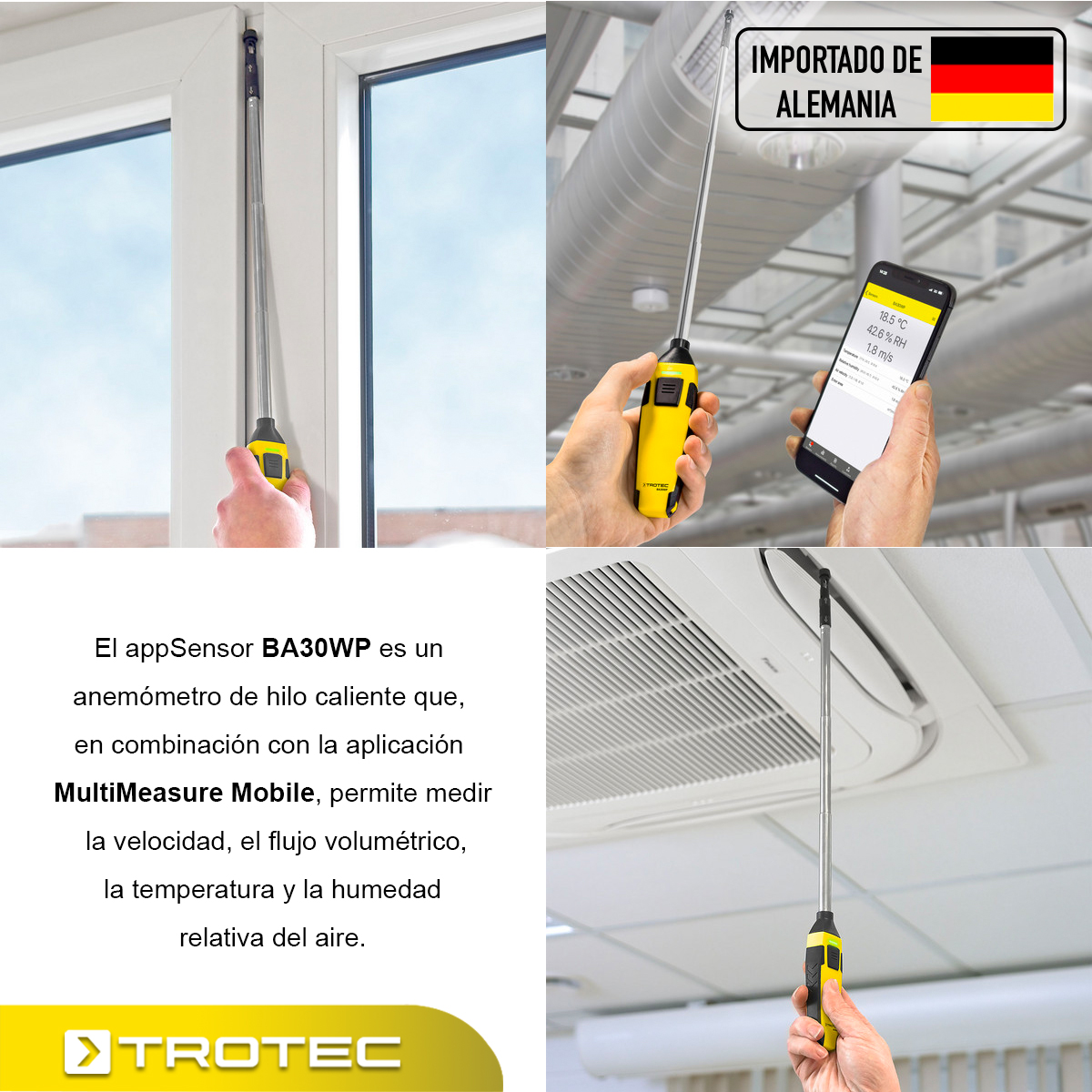 Foto 4 | Anemómetro de Hilo Caliente Ba30wp con Dispositivo para Smartphone