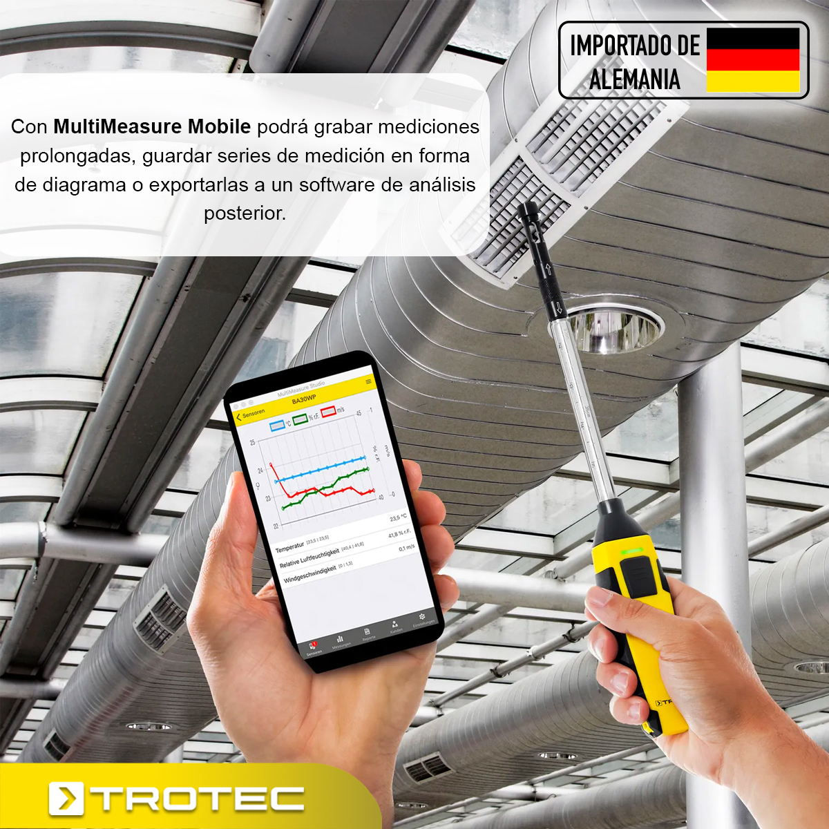 Foto 5 | Anemómetro de Hilo Caliente Ba30wp con Dispositivo para Smartphone