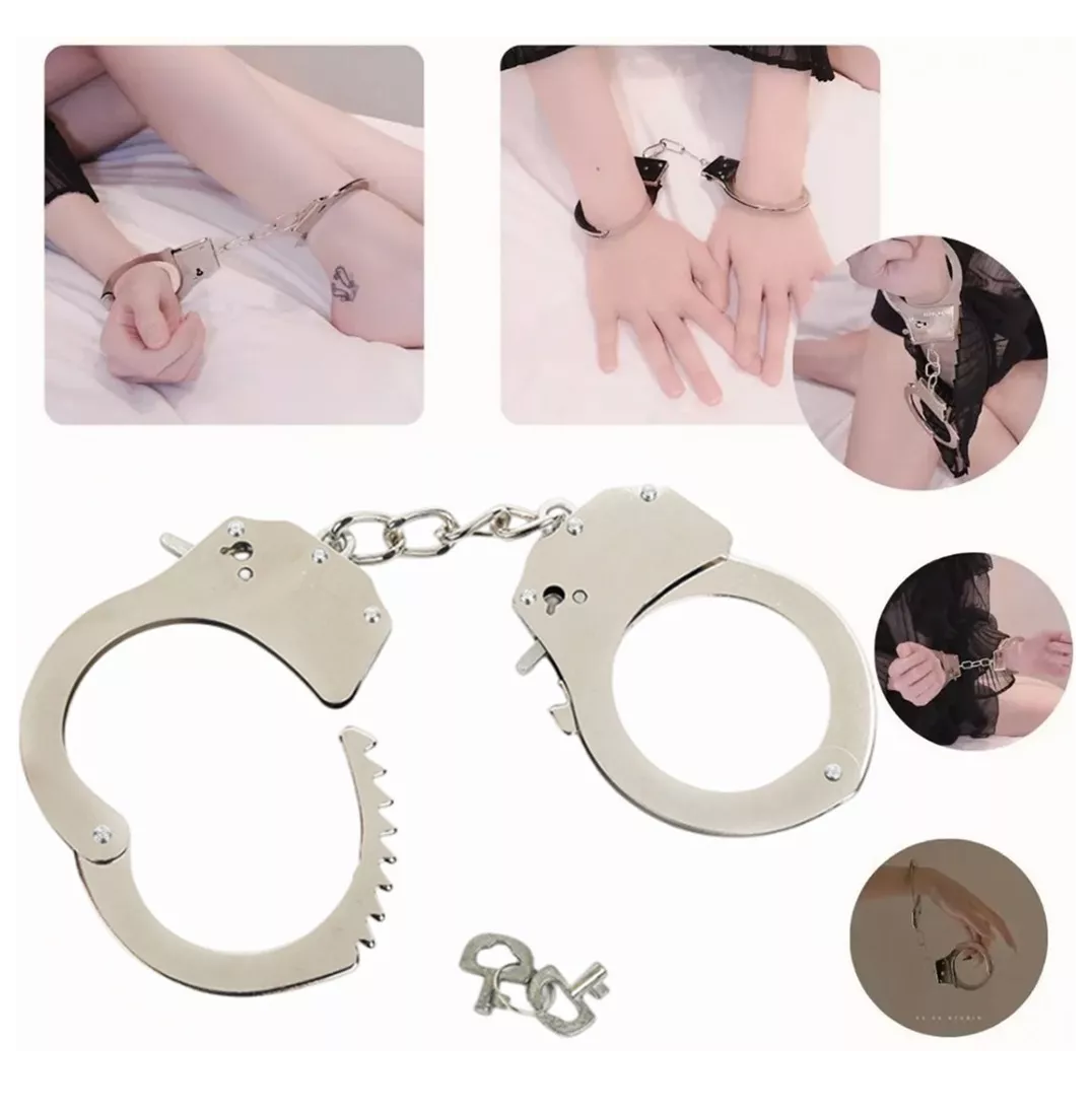Foto 6 pulgar | Esposas Policiales Tacticas Metal Doble Seguro Lo Mejor, 2 Pcs Plata
