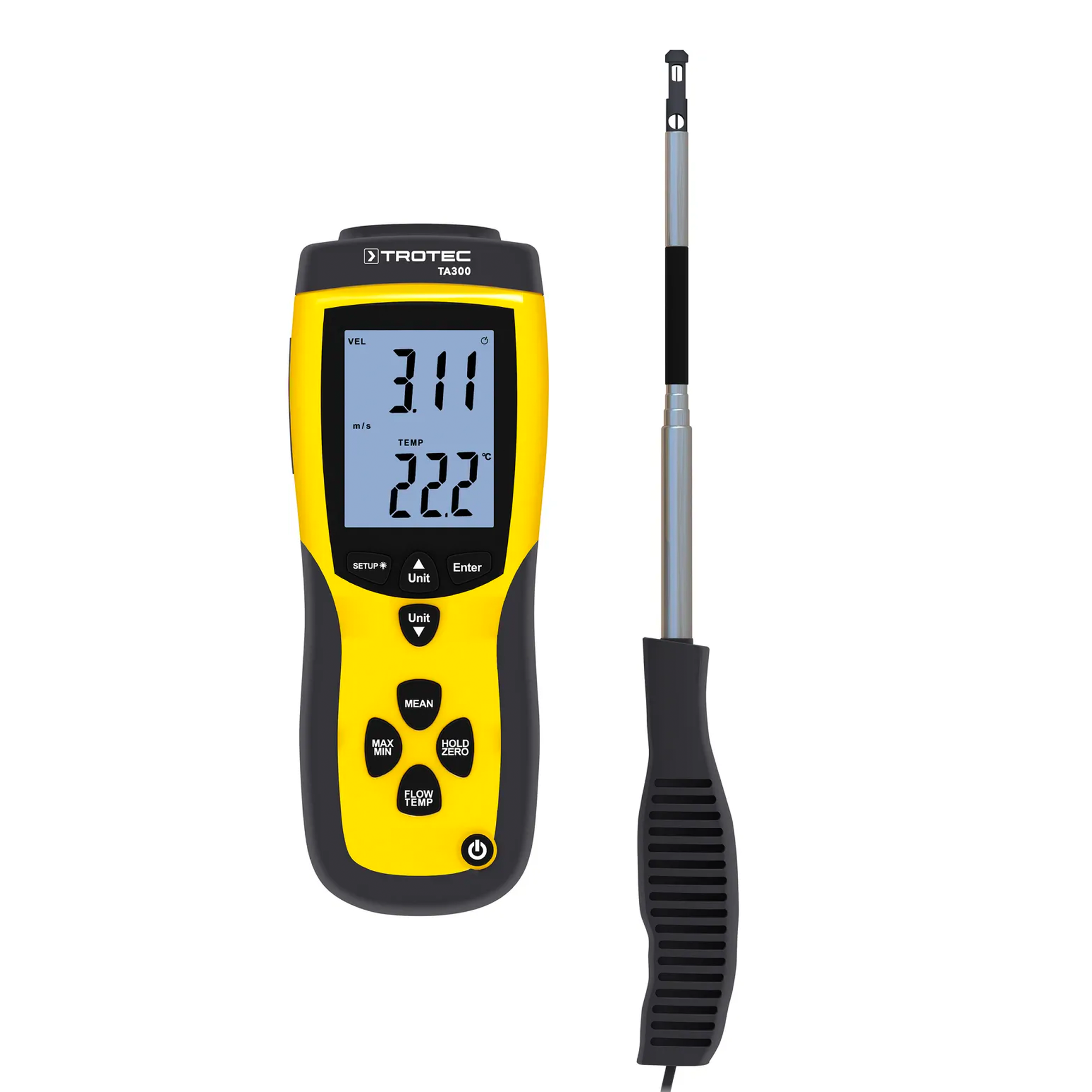 Foto 2 pulgar | Anemometro De Hilo Caliente Con Sonda Extendible Digital De Velocidad Del Aire Profesional